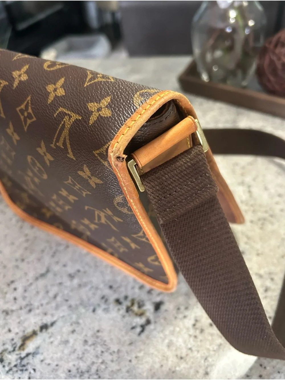 Louis Vuitton Monogram Canvas Messenger Bag in Brown and Tan